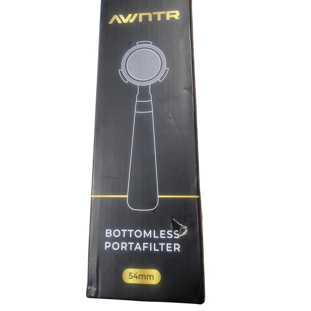 AWNTR 54mm Bottomless Portafilter Espresso Coffee Wooden Handle